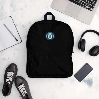 Black Backpack with Blue Round Evil Eye Logo (Copy)