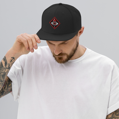 Snapback Black Red eye'd Hat