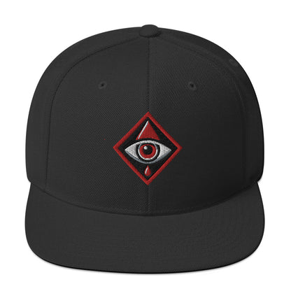 Snapback Black Red eye'd Hat