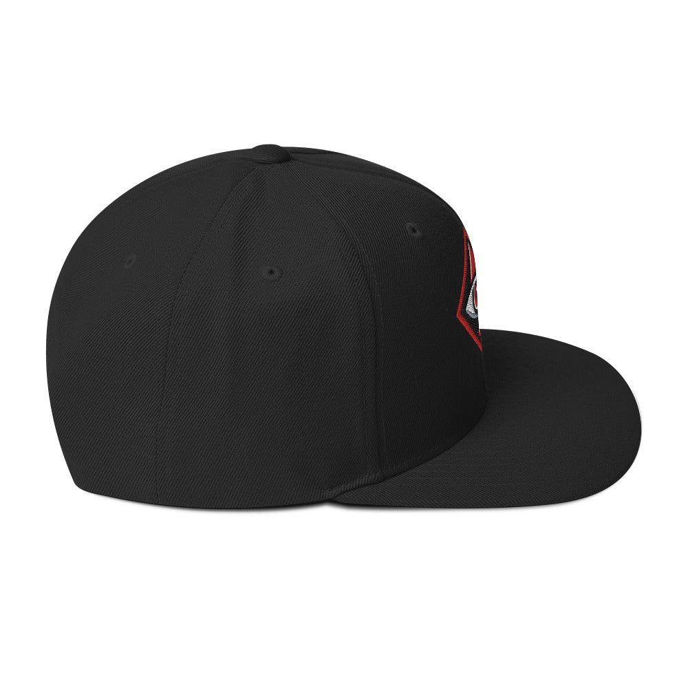 Snapback Black Red eye'd Hat